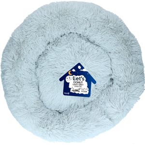 Let’s sleep donut mand – Hondenmand – Kattenmand – Rond en Fluffy – Lichtgrijs – XXL – ø 100 cm