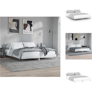 vidaXL Bedframe - naam - Bedframes - 203 x 123 x 20 cm - Hoogglans wit - Bed