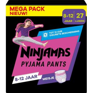 Pampers Ninjamas - Pyjama Pants Nacht - Meisje - 8/12 jaar - Mega Pack - 27 luierbroekjes