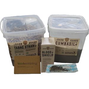 Bloedluis Totaalpakket - Bloodshield - TabacStraw - Roofmijten - Cumbasil - anti-bloedmijt pakket - 100% natuurlijke bestrijding bloedluis - dieren beschermen tegen bloedmijt