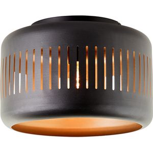 Brilliant Tyas - Plafondlamp - E27 max 1x60W - Zwart/Goud