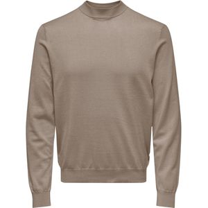 Only & Sons Trui Onswyler Life Reg 14 Ls Mock Knit 22027562 Desert Taupe Mannen Maat - XL