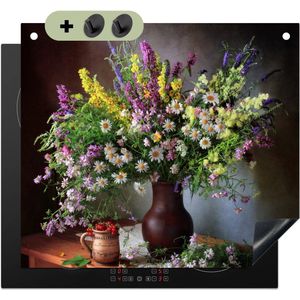 KitchenYeah® Inductie beschermer 60x52 cm - Stilleven - Boeket - Bloemen - Kookplaataccessoires - Afdekplaat voor kookplaat & Spatscherm achterwand - Inductiebeschermer - Inductiemat - Inductieplaat mat - Keuken decoratie