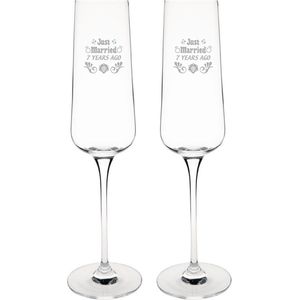 Gegraveerde set Champagneglazen 27cl Just Married 7 years ago