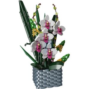 Orchideeën Bloemenboeket Bouwset | Bouwpakket | LEGO® Creator Compatible | Bloemenpracht Boeket | Bloemen voor Volwassenen | 1158+ Bouwstenen | Toy Brick Lighting®