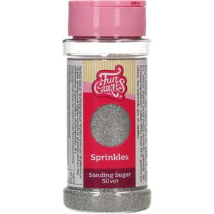FunCakes Sanding Sugar - Gekleurde Suiker - Taartdecoratie - Zilver - 80g