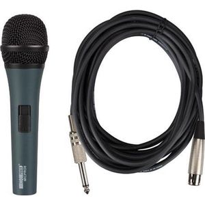 HQ-Power Microfoon, dynamisch, unidirectioneel, 4.5 m kabel, met koffer, zwart