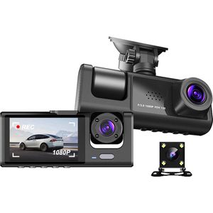 X-Qlusive 3 in 1 HD Dashcam - Beeldscherm - Parking monitor - Loop recording - Videorecorder - Achteruitkijkcamera Voor Voertuig