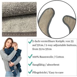 HOMELEVEL 2 Pack Terry Baby en Peuter Baby Slabbetje Slabbetje Extra Lang Absorberend Kwijl Slabbetje Kwijl Slabbetje Baby Slabbetje Beige 2 Stuk