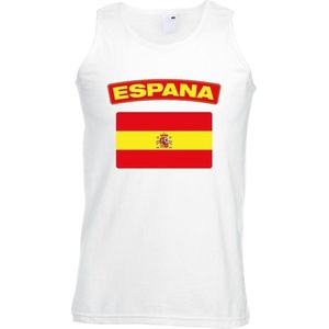 Singlet shirt/ tanktop Spaanse vlag wit heren S