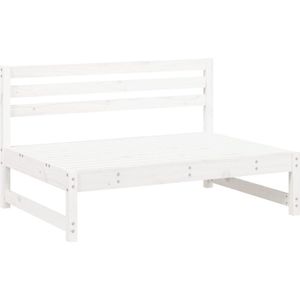 vidaXL Tuinbank - Grenenhout - Wit - 120x80 cm Tuinbank - Hoeksofa - Buitenbank - Lounge Set - Tuinset