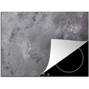 KitchenYeah® Inductie beschermer 65x52 cm - Beton print - Grijs - Retro - Kookplaataccessoires - Afdekplaat voor kookplaat - Inductiebeschermer - Inductiemat - Inductieplaat mat