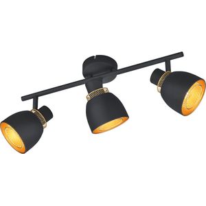 LED Plafondspot - Torna Blado - E14 Fitting - 3-lichts - Rechthoek - Mat Zwart - Metaal