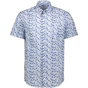State of Art - Shortsleeve Overhemd Blauw Stippen - Heren - Maat L - Modern-fit
