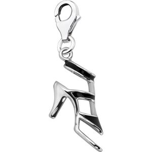 Quiges – Charm – Hanger - Schoen Sandaal met Hak - Verzilverd - karabijnslot - geschikt - voor - Bedelarmband - QHC212