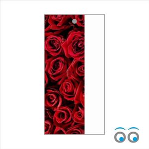 Luxe Bloemenkaartje - Cadeaukaartje - 20 Stuks - Blanco Kaartjes - Rode Roos - 10x5 cm - Met Boorgaatje