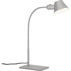 Briloner Leuchten - Tafellamp flexibel, tafellamp verstelbaar, bureaulamp tuimelschakelaar, 1x E27 fitting max. 10 watt, incl. snoer, chroom mat, 65 cm