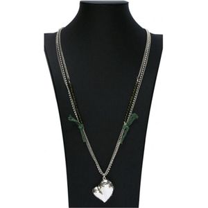 Bijoux by Ive  - Ketting - Hart - 90cm - Zilverkleurig