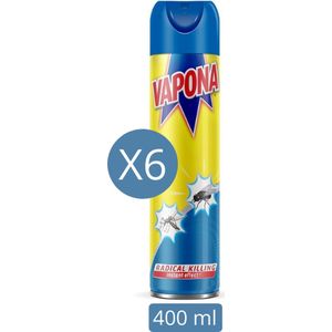 Vapona - Spray - Vliegende Insecten - 6 x 400ML - Voordeelverpakking