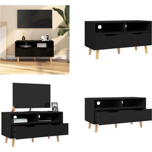 vidaXL Tv-meubel 90x40x48-5 cm spaanplaat zwart - Tv-kast - Tv-kasten - Tv-standaard - Tv-standaarden