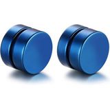 Magnetische Stud oorbellen Blauw 8mm