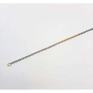 Geelgouden armband - 18 karaat - titanium - 19.5 cm - uitverkoop Juwelier Verlinden St. Hubert - van €490,- voor €349,-