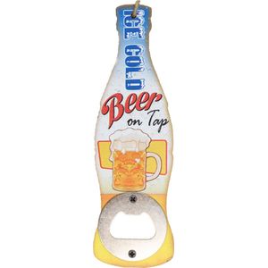 Bieropener - Flesopener - ice cold beer - opener - bier opener - Fles opener - bar decoratie - Decoratie - Kroeg decoratie - Houten bieropener - Opener bier - Cave & Garden