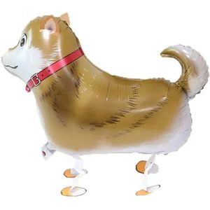 Ballon in de vorm van een bruine hond - hond - dog - folie - ballon - decoratie - Shiba Inu