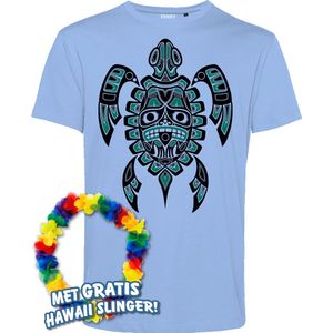 T-shirt Nesian Trible Turtle | Toppers in Concert 2024 | Club Tropicana | Hawaii Shirt | Ibiza Kleding | Lichtblauw | maat XXL