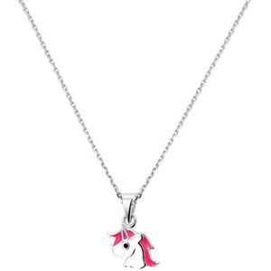 YO&NO - Ketting - Zilver - Anker - Eenhoorn - 1,1mm - 36 + 4cm - Kinderen - Gerhodineerd - Zilver 925