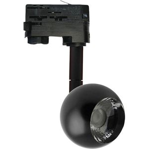 LED Railverlichting - Track Spot - Oficto Feny - 10W - 3 Fase - Rond - Natuurlijk Wit 4000K - Mat Zwart - Aluminium