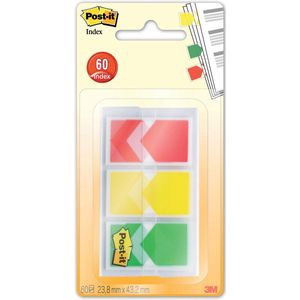 Post-it Index Pijltjes, ft 25,4 x 43,2 mm, blister van 3 x 20 tabs, geel, rood, groen