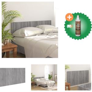 vidaXL Hoofdbord 160x1-5x80 cm bewerkt hout grijs sonoma eikenkleurig - Bedonderdeel - Inclusief Houtreiniger en verfrisser