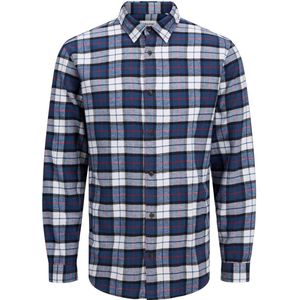 Jack & Jones - Heren Overhemden JJplain Autumn Check Shirt LS - Multi - Maat XL