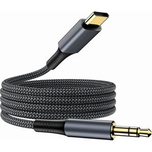 USB C naar 3,5mm audio jack aux kabel - 1.2 meter - USB-C naar 3.5 mm (male) koptelefoon audiokabel - stereokabel Auto - Aux Kabel