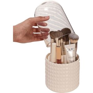 Make-up organizer, 360° draaibare make-uporganizer, acryl make-upkwasten, organizer, beker met hoge capaciteit, stofdichte opslag van de make-upcontainer