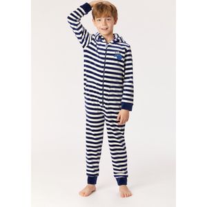 Woody onesie unisex - donkerblauw-wit gestreept - schaap - 222-1-ONE-V/928 - maat 116