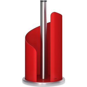 Keukenrolhouder, Ø 15 cm roestvrij staal, mat, rolhouder voor keukenrol (rood)