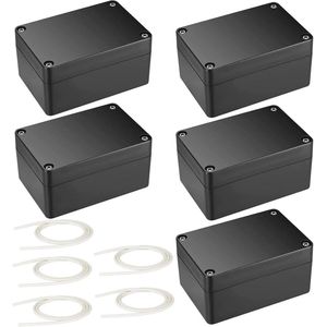 Aansluitdoos waterdicht verdeeldoos voor buiten IP66 58 x 83 x 34 mm zwart - 5 stuks
