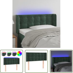 The Living Store Hoofdbord LED 83x16x78/88 cm fluweel donkergroen - Klassieke Hoofdbord - Led Hoofdbord - Velvet Hoofdbord - Hoofdbord Met Verlichting - Slaapkamers Decoratie