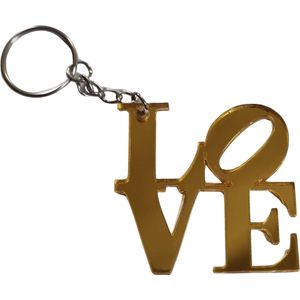 LBM love sleutelhanger - goud acrylaat