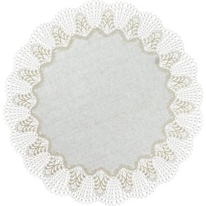 Tafelkleed Oslo L maat 60 cm rond - Plauener Spitze 4048L_14_60