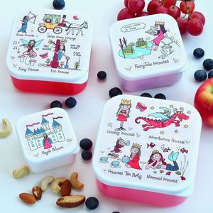 Prinses (new design) kleine snackboxjes snackdoosjes set 4 stuks - Tyrrell Katz