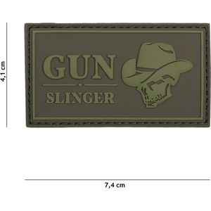 101 Inc Embleem 3D Pvc Gun Slinger Skull Cowboy Groen  16053