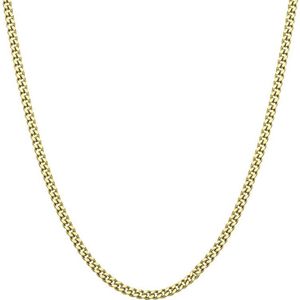 Lucardi Unisex Ketting gourmet schakel - Echt Zilver - Ketting - Cadeau - 60 cm - Goudkleurig