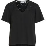 Vila T-shirt Vimesa Lace S/s Top - Noos 14092019 Black Dames Maat - 40