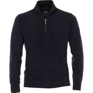 Redmond heren trui katoen - schipperstrui met rits - donker blauw - Maat: 5XL