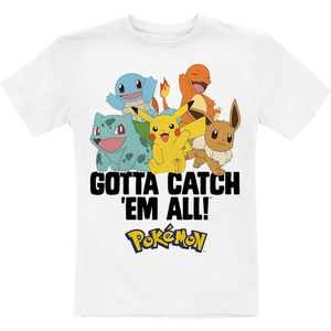 Pokémon Kids - Gotta Catch 'Em All Jongens & meisjes T-shirt - wit - 128