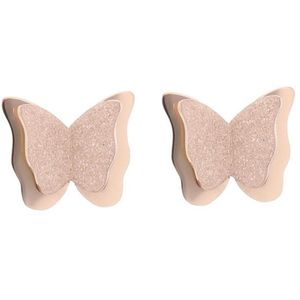 Behave Oorbellen dames - brons kleurig - oorhangers – oorstekers – vlinder vorm