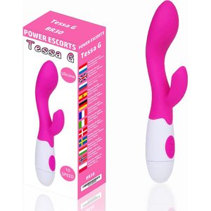 Power Escorts Tessa G Roze G spot & Klitoris Vibrator - 20 cm - BR30